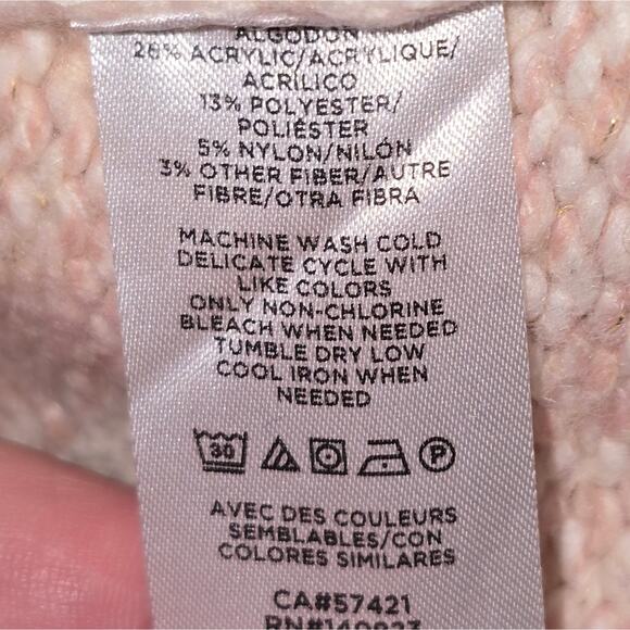 LOFT Cozy Beige Orange Varigated Turtleneck Sweater Cape Size Medium - Picture 8 of 9